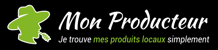 Mon Producteur — Bianco & verde · sfondo nero (700 × 160 px)